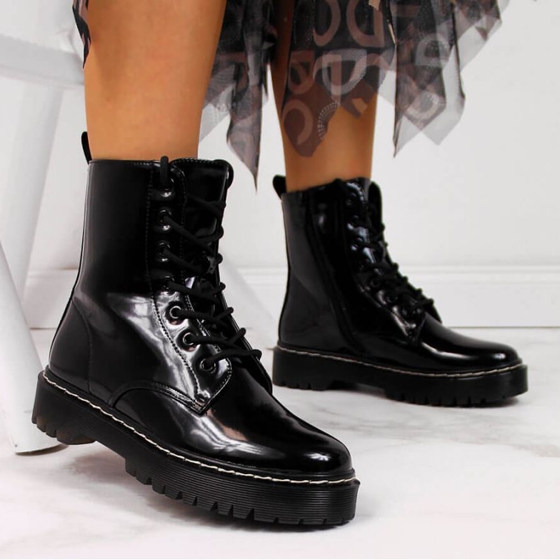 Bottines chaudes laquées Vinceza W JAN55A noir 2