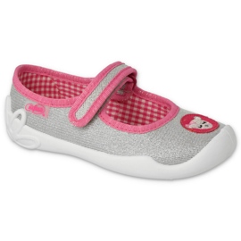 Befado chaussures enfants avec velcro 114X501 argent/rose 1