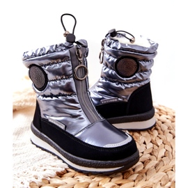 Evento Bottes de neige Bottes hautes pour enfants Miss❤E 21DZ23-4324 Gris noir argent 3
