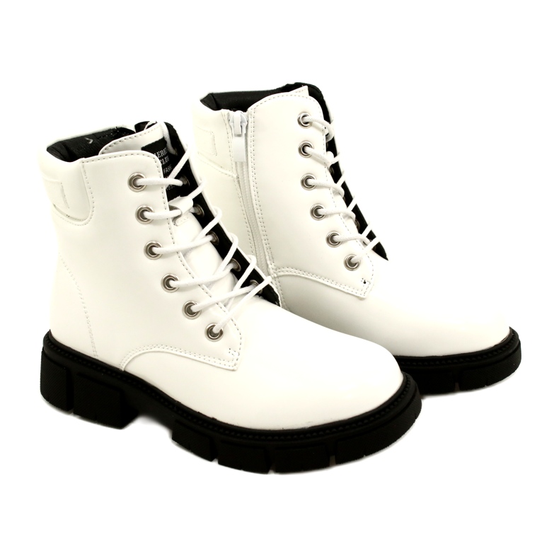 American Club American High Girls 'Workers Isulater Shoes White blanche 4