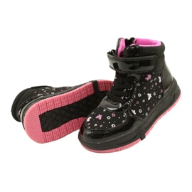 American Club American Boots Bottes chaudes XD66 Noir le noir rose 4