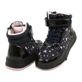 American Club American Boots Bottes chaudes XD66 Bleu marine rose 3