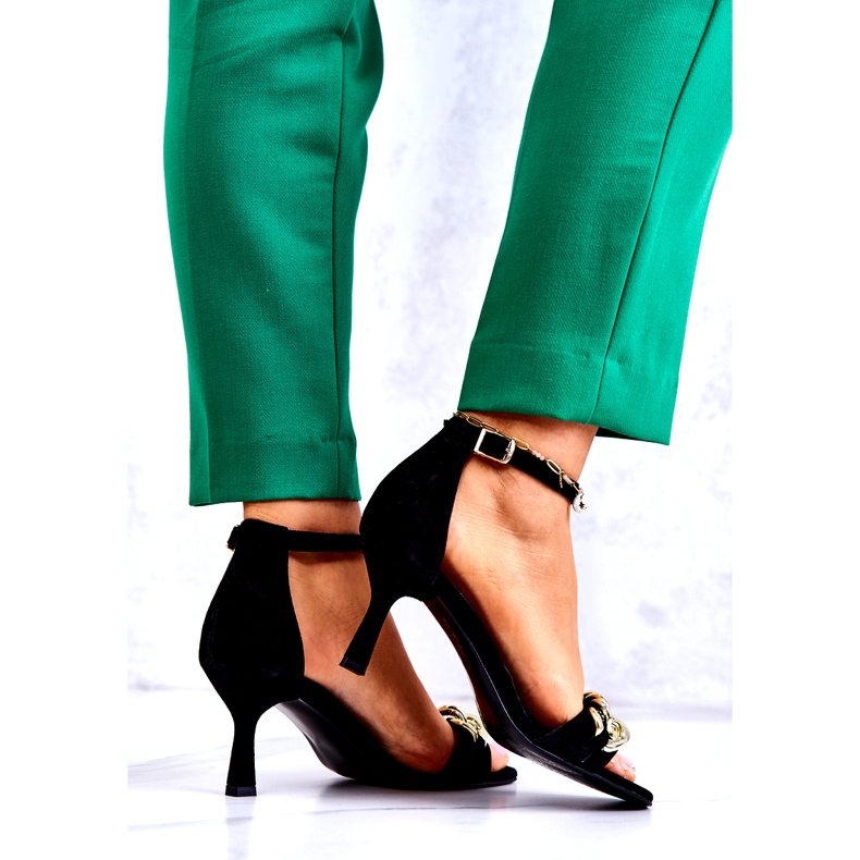 Sandales à talons en daim Laura Messi 2366 Noir le noir 3