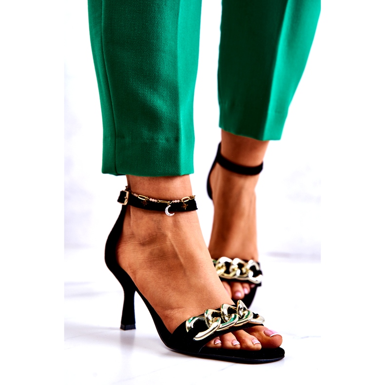 Sandales à talons en daim Laura Messi 2366 Noir le noir 2