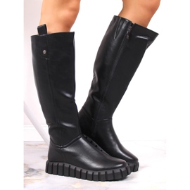 Bottes isolées plates femme Noir Potocki le noir 3