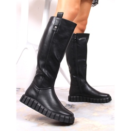 Bottes isolées plates femme Noir Potocki le noir 2