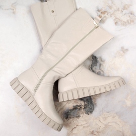 Bottes plates isolées beiges femme Potocki 2