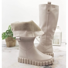 Bottes plates isolées beiges femme Potocki 3