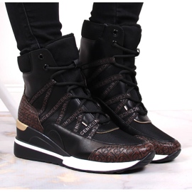 Baskets compensées noires femme Potocki le noir 5