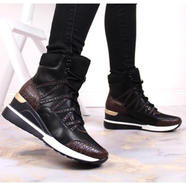 Baskets compensées noires femme Potocki le noir 6