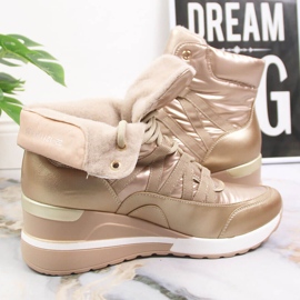 Bottes femme, baskets compensées dorées Potocki d'or 3