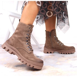 Bottes pour femmes, bottes en daim marron Potocki brun 7
