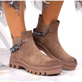 Bottes Chelsea en daim pour femmes sur la plate-forme marron Potocki brun 5