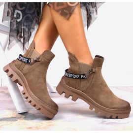 Bottes Chelsea en daim pour femmes sur la plate-forme marron Potocki brun 4