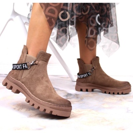 Bottes Chelsea en daim pour femmes sur la plate-forme marron Potocki brun 6