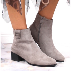 M. DASZYŃSKI Bottes chaudes pour femmes en daim gris Daszyński SAN3A 7