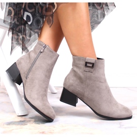 M. DASZYŃSKI Bottes chaudes pour femmes en daim gris Daszyński SAN3A 5