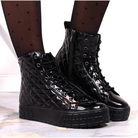 Bottes isolées matelassées en cuir noir pour femmes Filippo PAW369 8