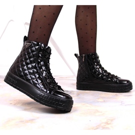 Bottes isolées matelassées en cuir noir pour femmes Filippo PAW369 7
