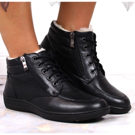Łukbut Bottes en cuir noir isolées confortables pour femmes Lukbut LUK724A le noir 6