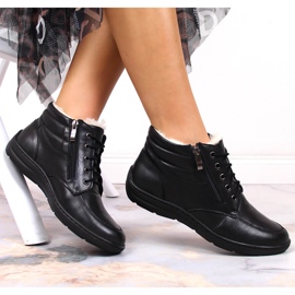 Łukbut Bottes en cuir noir isolées confortables pour femmes Lukbut LUK724A le noir 4