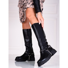 Bottes pour femmes à la mode noir 1