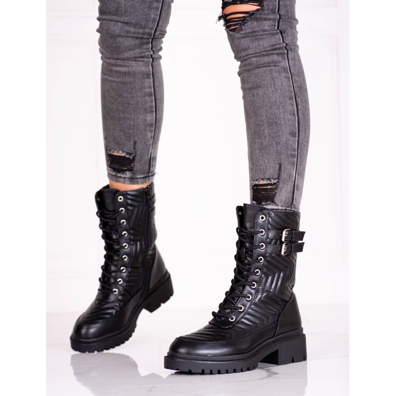 Travailleuses avec matelassage élégant Shelovet le noir 1