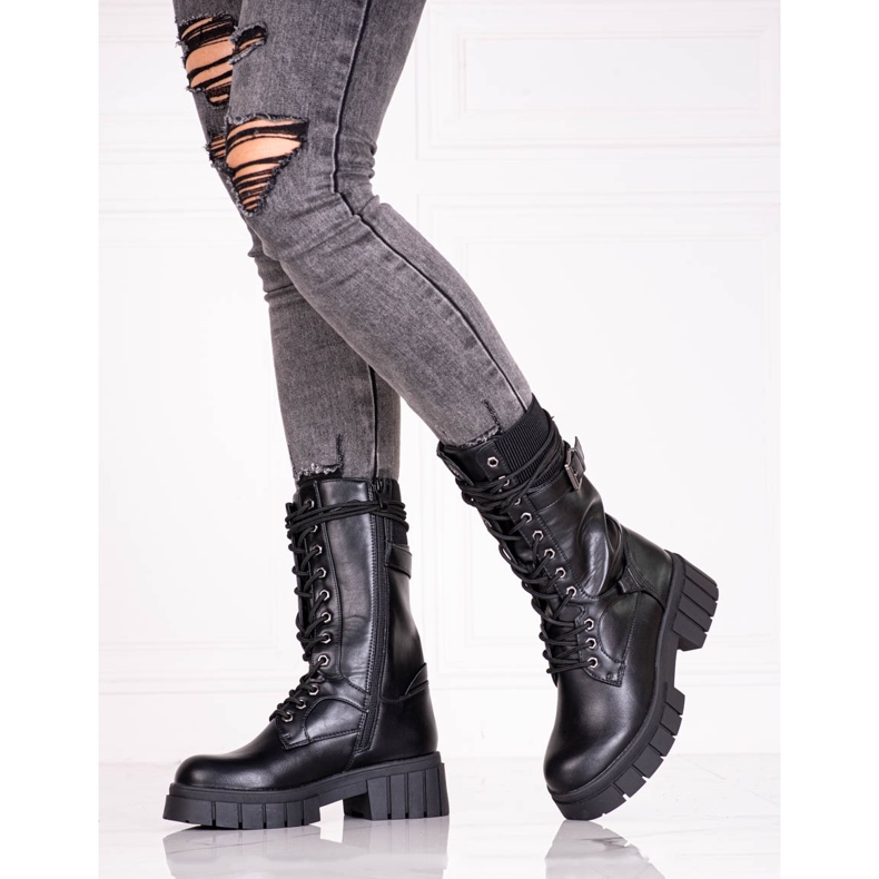Sacs femme à lacets Shelovet noir 1