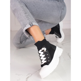 Baskets noires pour femme à tige haute Shelovet 1