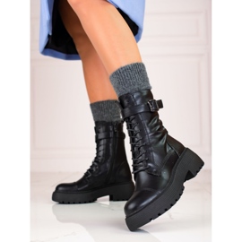 Grands sacs noirs pour femmes avec laçage Shelovet le noir 1