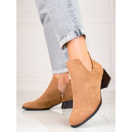 Bottes beiges pour dames avec une coupe Daszyński brun 2