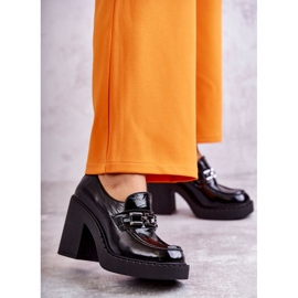 Chaussures laquées sur un poteau massif Black Jaime le noir 1