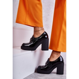 Chaussures laquées sur un poteau massif Black Jaime le noir 6