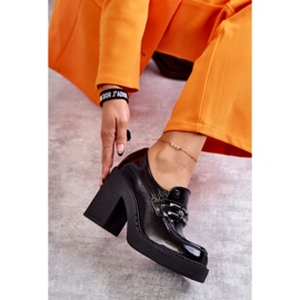 Chaussures laquées sur un poteau massif Black Jaime le noir 9