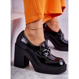 Chaussures laquées sur un poteau massif Black Jaime le noir 7