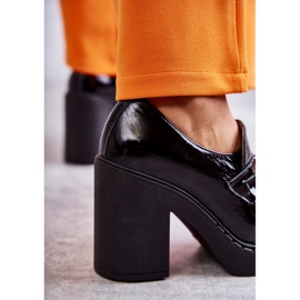 Chaussures laquées sur un poteau massif Black Jaime le noir 4