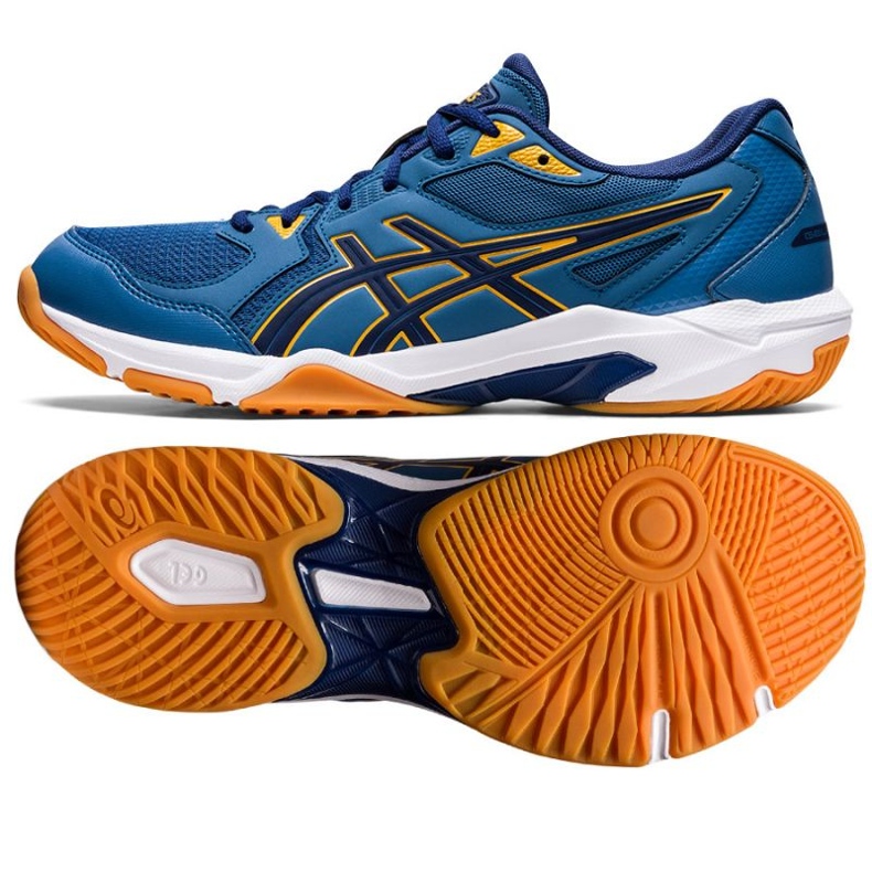 Asics Gel-Rocket 10 M 1071A054 407 chaussures de volley-ball bleu bleus et bleu marine 1