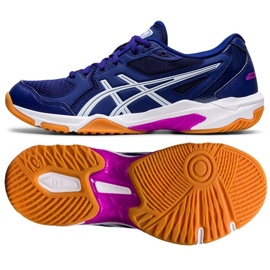 Asics Gel-Rocket 10 W 1072A056 405 chaussures de volley-ball bleu marin bleu et bleu marine 1