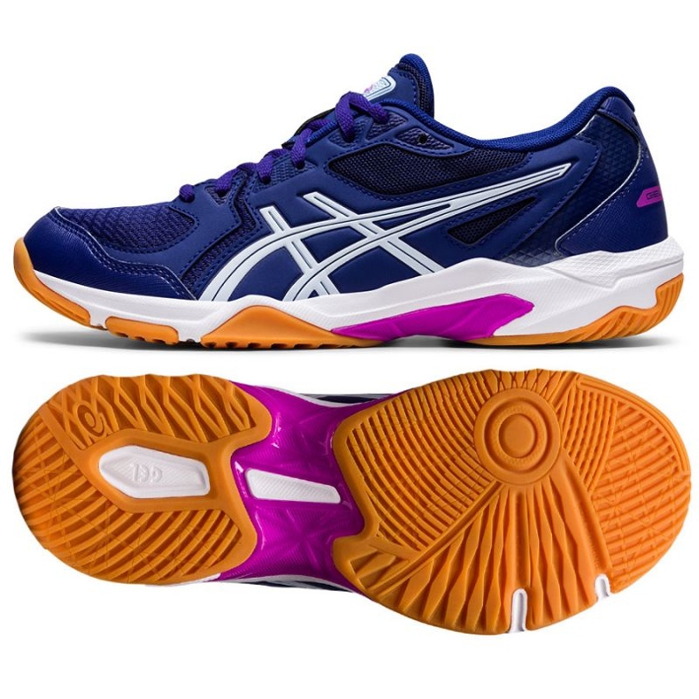 Asics Gel-Rocket 10 W 1072A056 405 chaussures de volley-ball bleu marine bleus et bleu marine 1