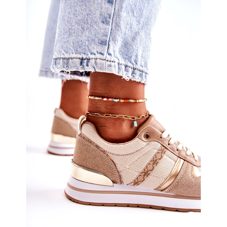 PG1 Chaussures de sport nouées classiques pour femmes beiges Elenes 2