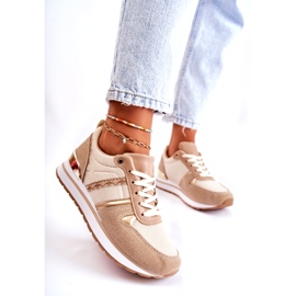 PG1 Chaussures de sport nouées classiques pour femmes beiges Elenes 3