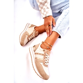 PG1 Chaussures de sport nouées classiques pour femmes beiges Elenes 4