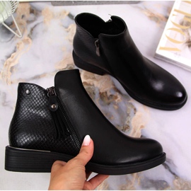 Bottines femme Jodhpur boots peau de serpent noir Vinceza 1