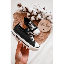 Baskets en cuir pour enfants Big Star KK374043 Noir-Blanc 1