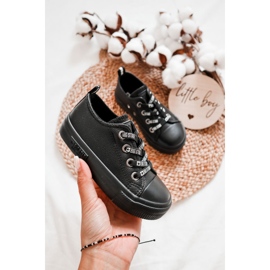 Baskets en cuir pour enfants Big Star KK374061 Noir le noir 1 Baskets en cuir pour enfants Big Star KK374061 Noir le noir 1