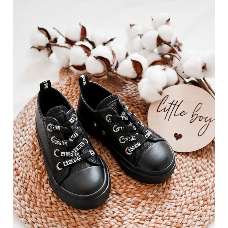 Baskets en cuir pour enfants Big Star KK374061 Noir le noir 2 Baskets en cuir pour enfants Big Star KK374061 Noir le noir 2