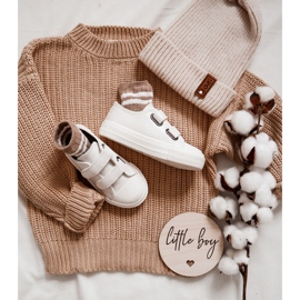 Baskets En Cuir Pour Enfants Avec Velcro Big Star KK374093 Blanc 2