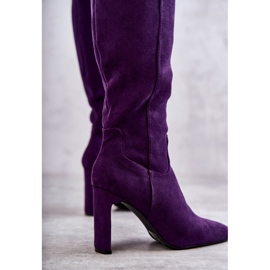 FG2 Bottes pour femmes sur le talon jusqu'au genou Violet Truly Love 2 FG2 Bottes pour femmes sur le talon jusqu'au genou Violet Truly Love 2