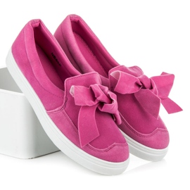 Seastar Baskets en daim à nœud rose 1