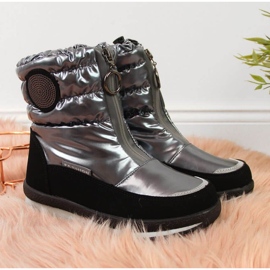 Miss Bottes de neige imperméables Jr EVE323B argent noir 2